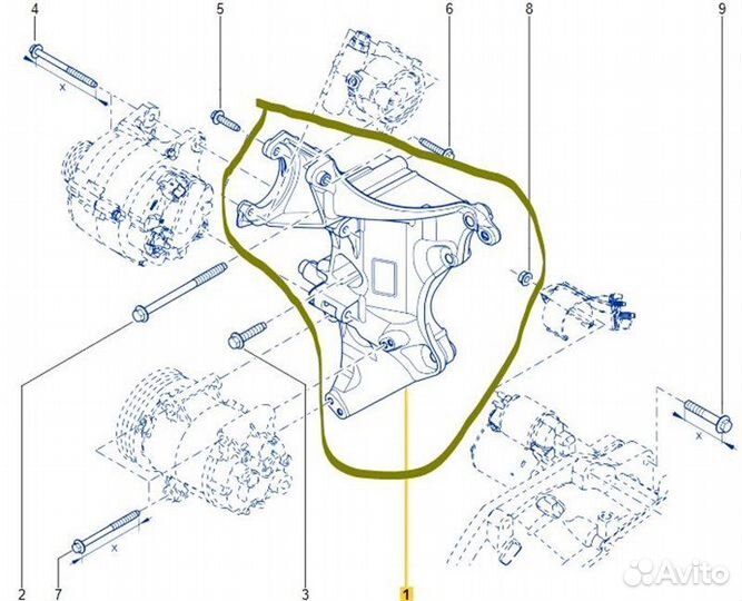 Кронштейн генератора Renault Kaptur F4RE410C127012