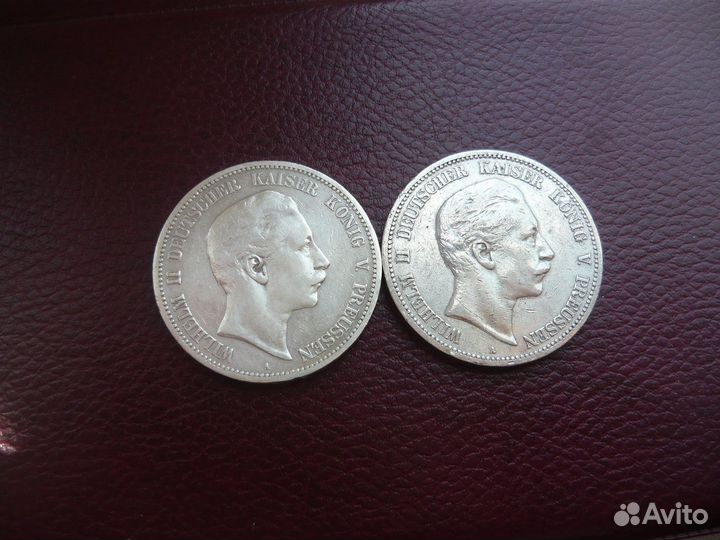 5 марок Вильгельм серебро