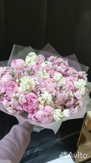 Букет пионов 9 пионов букет матиолы ранункулюсы