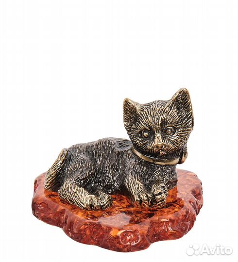 Фигурка Кот Рафаэль (латунь, янтарь) A2102063