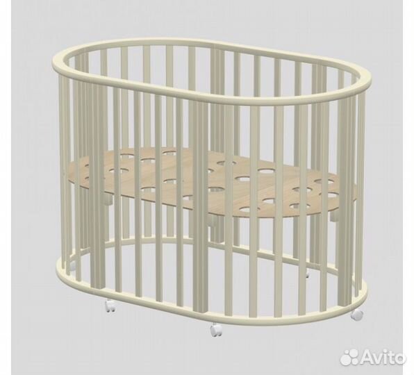 Детская кроватка 3 в 1 с матрасами и балдахином