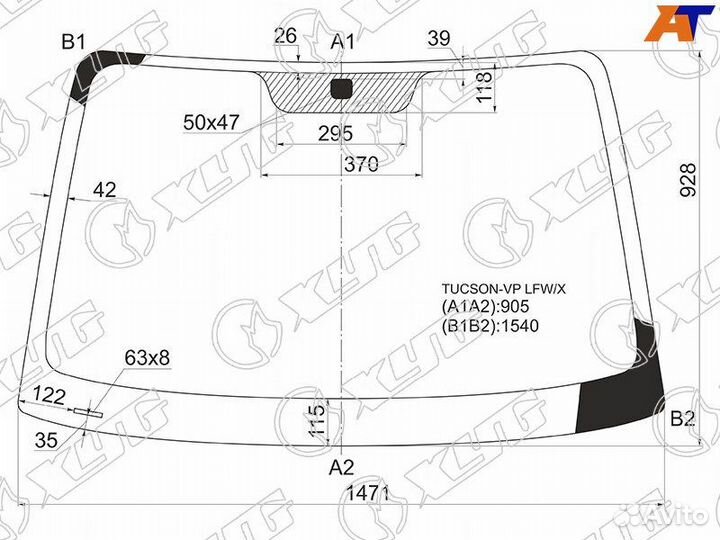 Лобовое стекло на Hyundai Tucson 04-10г