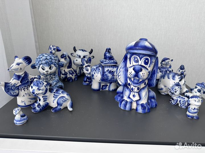 Фигурки гжель, разные