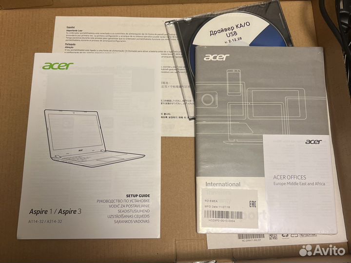 Абсолютно новый ноутбук Acer Aspire 1