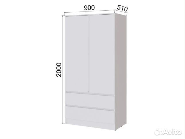 Шкаф распашной с полками белый
