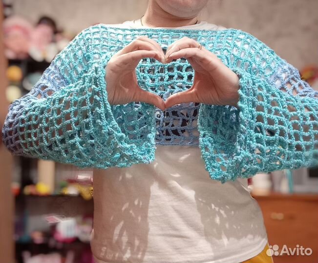 Кофта сетка вязаная y2k