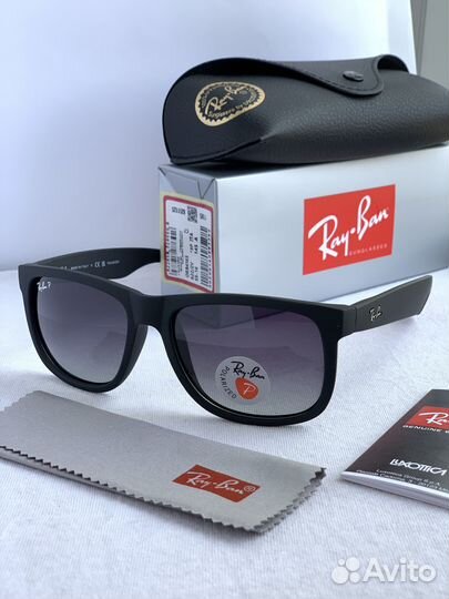 Очки Ray ban Justin полароиды пепельные оригинал