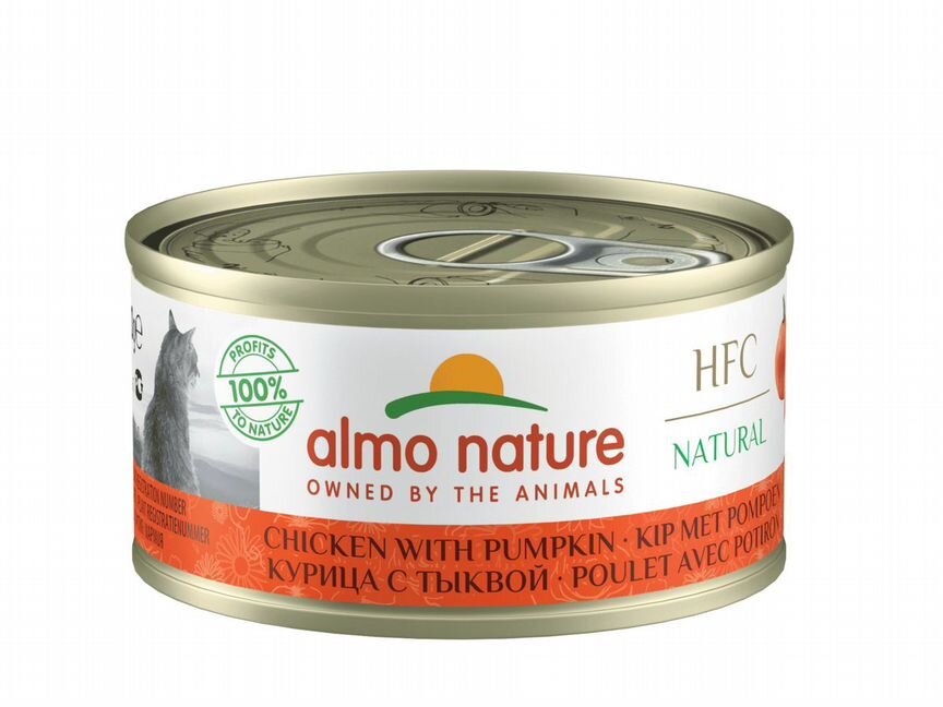 Almo Nature консервы для кошек с курицей и тыквой