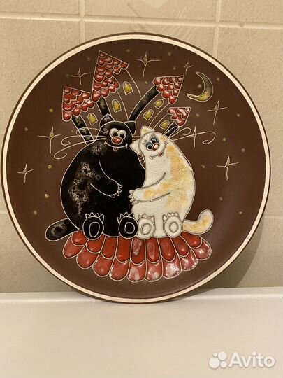 Декоративная тарелка на стену. Керамика