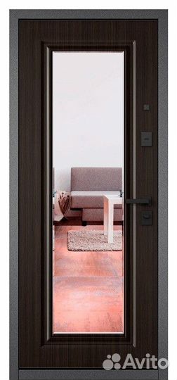 Железная дверь с зеркалом