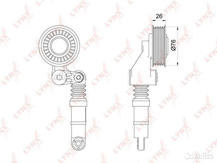 Lynxauto PT-3188 Натяжитель поликл. ремня с ролико