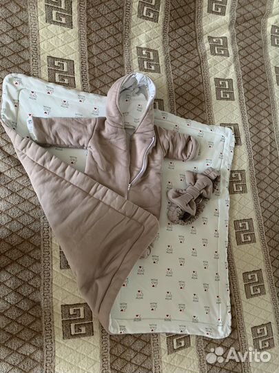 Конверт одеяло на выписку весна- осень