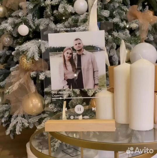 Пластинка из стекла с живым фото подарок для семьи