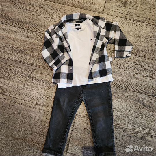 Джинсы zara рубашка футболка hilfiger