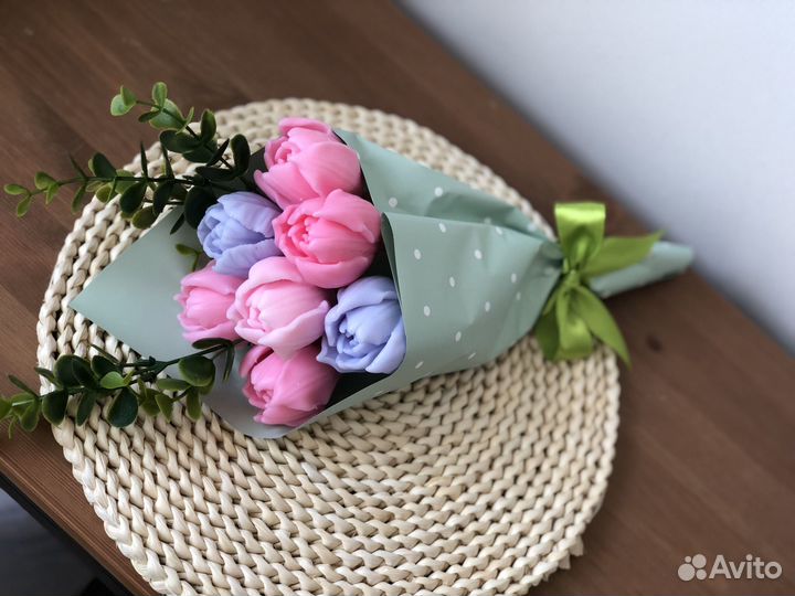 Букет тюльпанов из мыла на 8 Марта