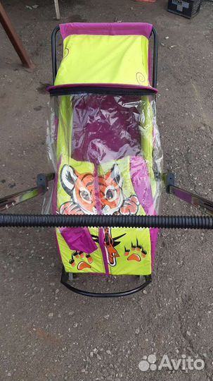 Детские санки коляска с колесами