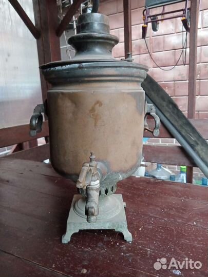 Самовар на дровах латунь