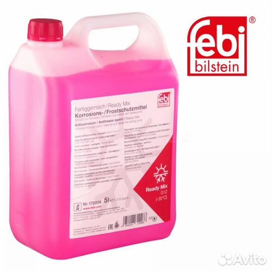 Febi 172006 Антифриз 5 л., готовый G12 (35C), крас