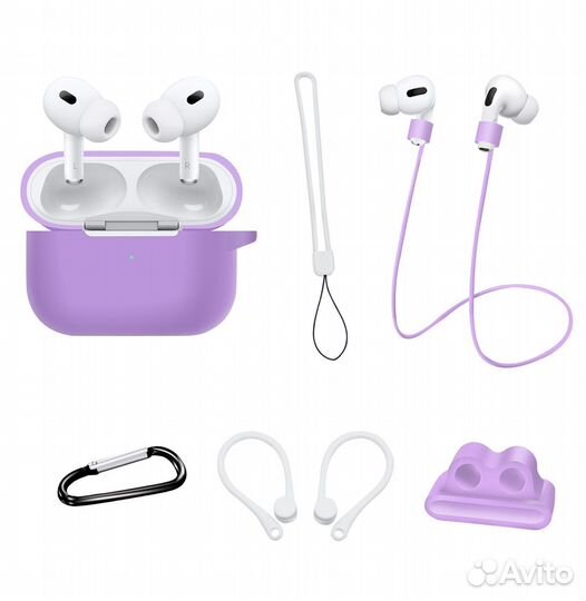 Чехол для airpods pro 2 7в1. Набор аксессуаров