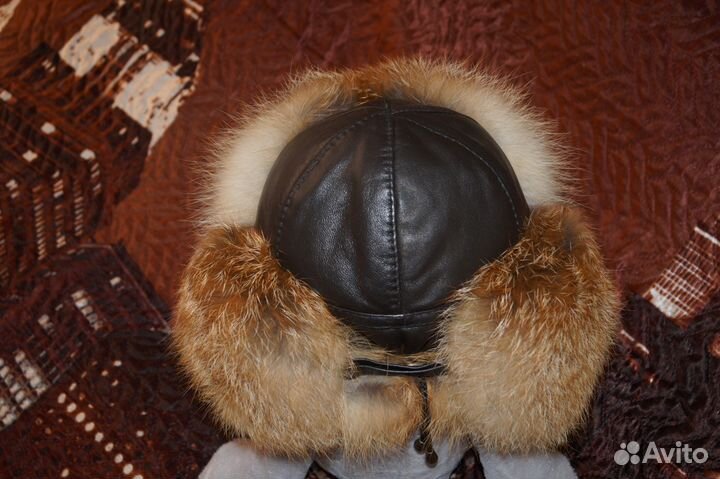 Шапка ушанка из натуральной лисы