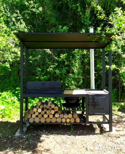 Мангал лофт с крышей