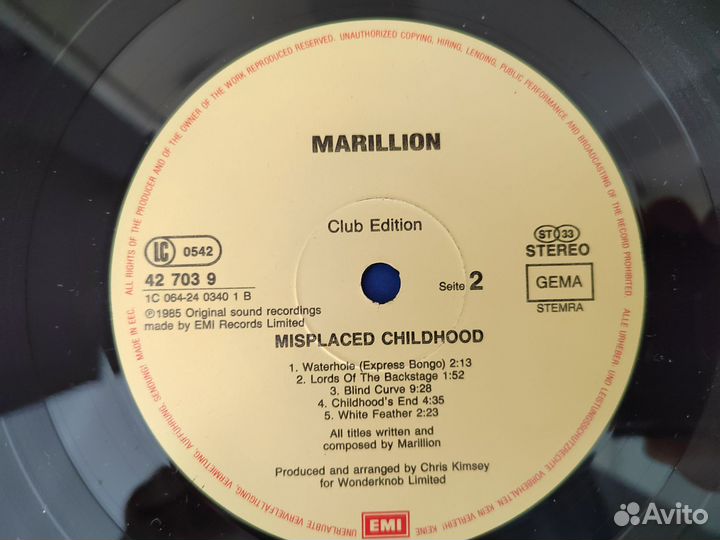Marillion. 1985. Germany