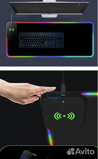 Игровой коврик для мыши с rgb подсветкой
