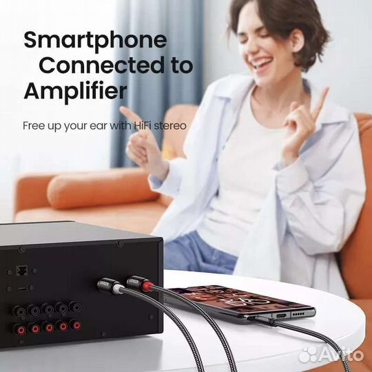 Кабель межблочный ugreen 3,5mm-2RCA GmbH Germany