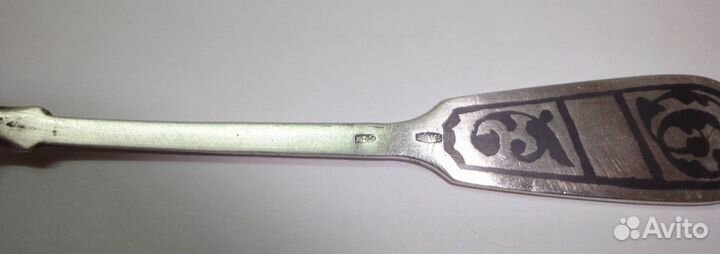 Ложки чайные серебряные позолота, чернь