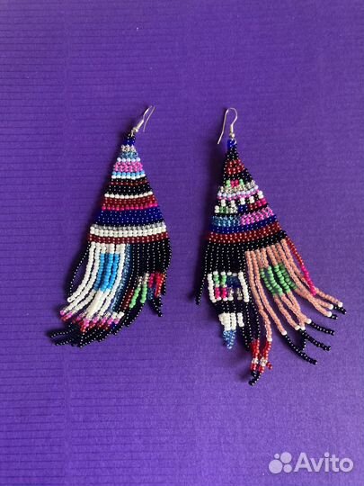 Серьги из бисера ручная работа