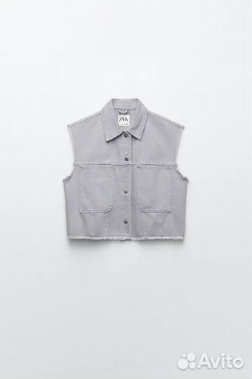 Новый джинсовый жилет /жакет Zara S oversized