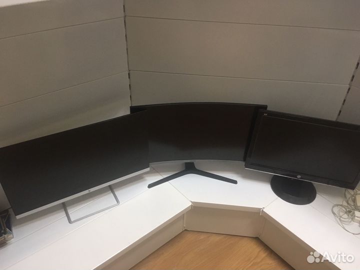 3 неисправных монитора 27 samsung изогнутый,hp 27