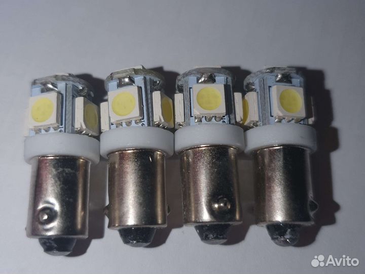Лампа светодиодная T4W / BA9S / 12V 5SMD белая LED