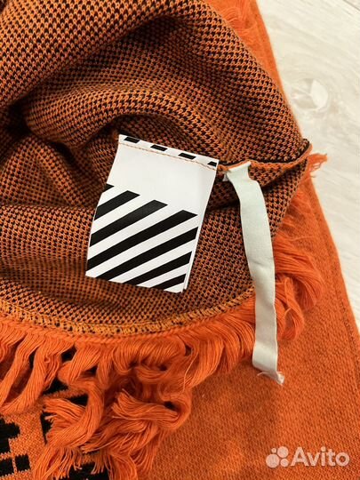 OFF-white wavy line logo scarf orange шарф