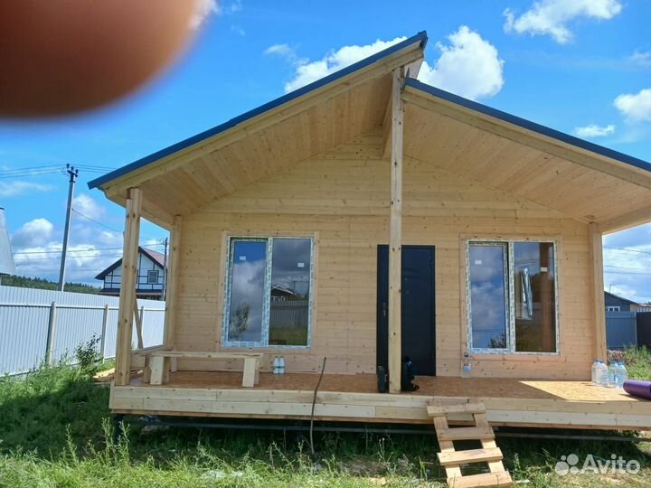 Каркасный дом дачный утеплённо 9х6м