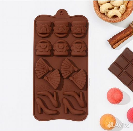 Формы силиконовые для льда и шоколада, 6шт