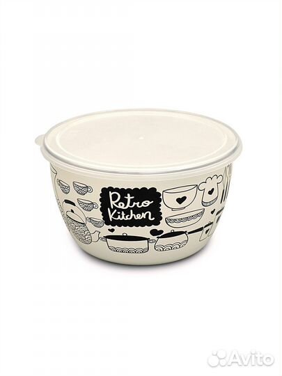 Миска эмалированная Metrot Ретро, с крышкой, 2,4 л