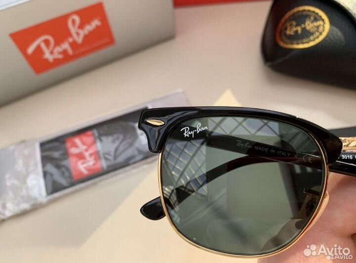 Солнцезащитные очки ray ban clubmaster стекло