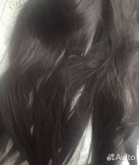 Термо волосы на заколках брюнет