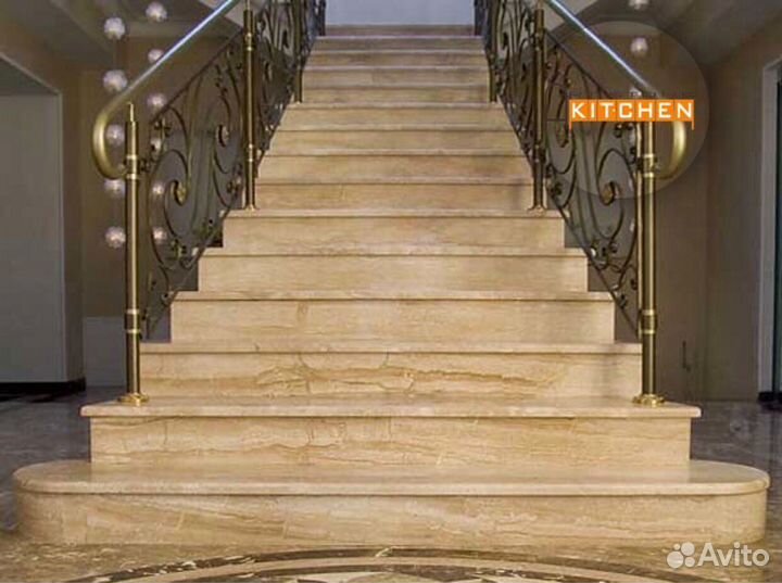 Лестница из кварцевого агломерата