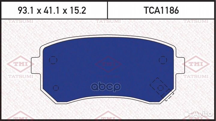 Колодки тормозные дисковые задние TCA1186 tatsumi