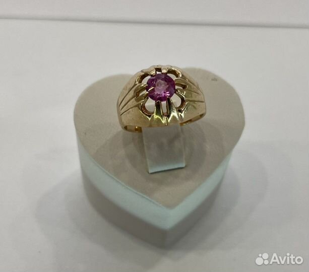 Золотое кольцо с рубином (корунд) СССР