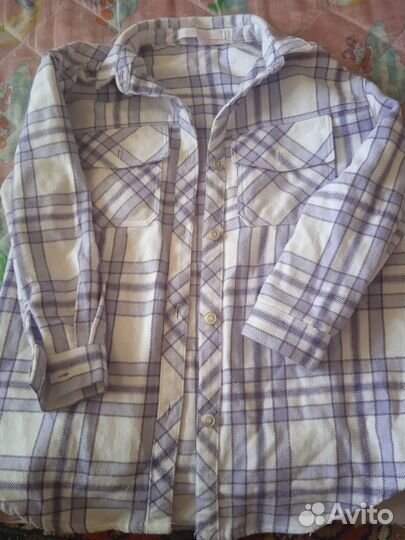 Теплая рубашка на девочку