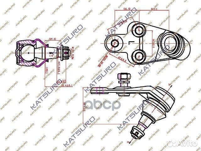 Опора шаровая KAT10081TOY katsuro