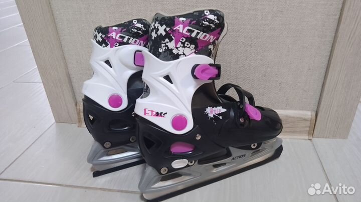 Коньки хоккейные раздвижные 2в1