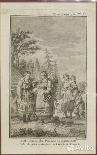Гравюра 4 в 1 Привычки женщин Камчатки, Benard Di