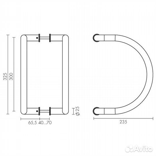 Ручка-скоба Fuaro (Фуаро) PH-27-25/300 inox 304