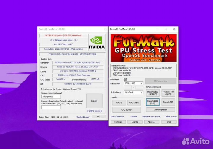 Игровой пк AMD Ryzen 5 3600 + RTX2070