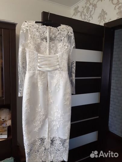 Свадебное платье кружевное 42-44