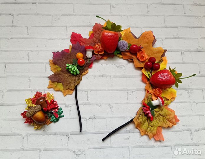 Ободок осень, браслет осень,колье осень